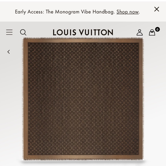 LOUIS Vuitton BROWN GOLD SCARF - Picture 3 of 6